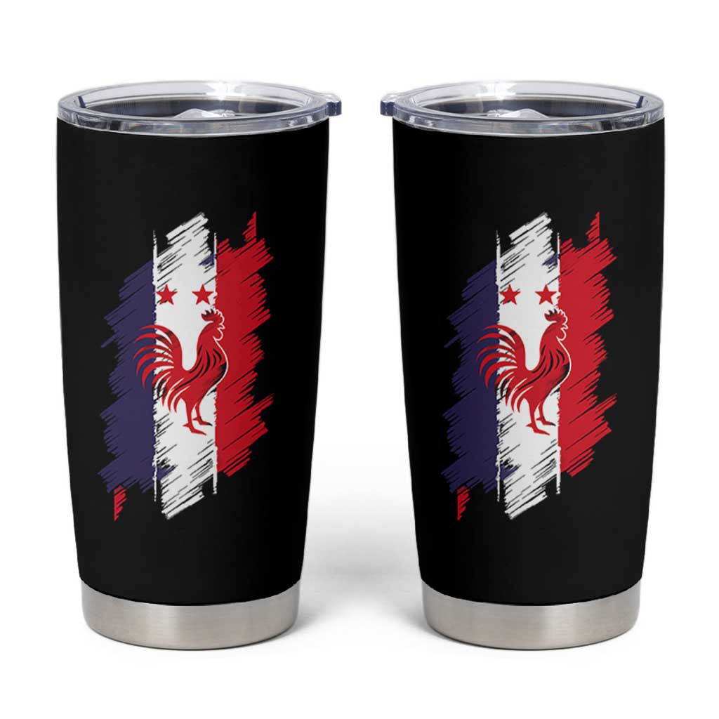 France Gallic Rooster Football Two Stars Brushstroke French Flag Graphic Tumbler Cup