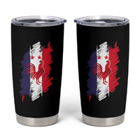 France Gallic Rooster Football Two Stars Brushstroke French Flag Graphic Tumbler Cup