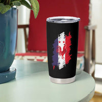 France Gallic Rooster Football Two Stars Brushstroke French Flag Graphic Tumbler Cup