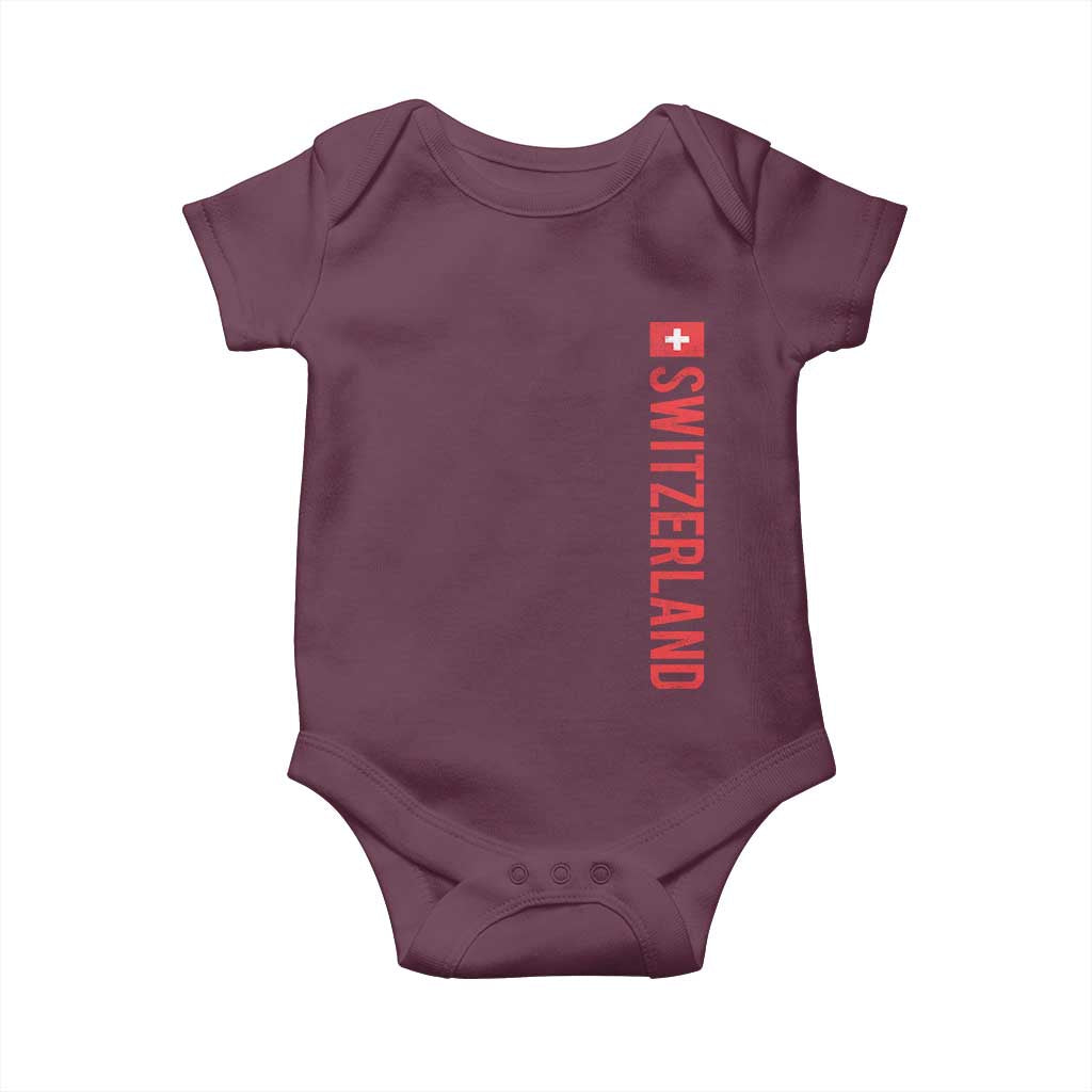 Switzerland Heritage Vintage Swiss Flag Schweiz Baby Onesie