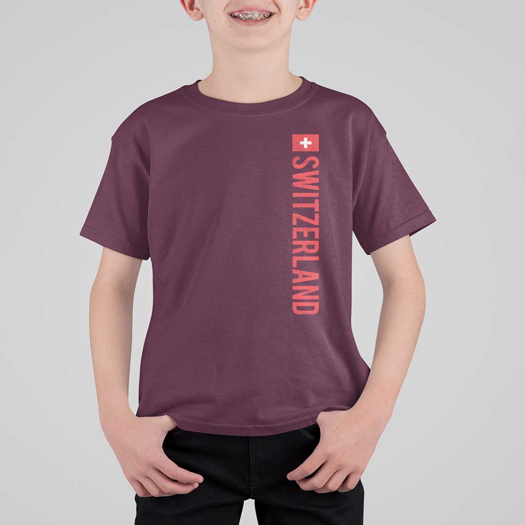 Switzerland Heritage Vintage Swiss Flag Schweiz T Shirt For Kid