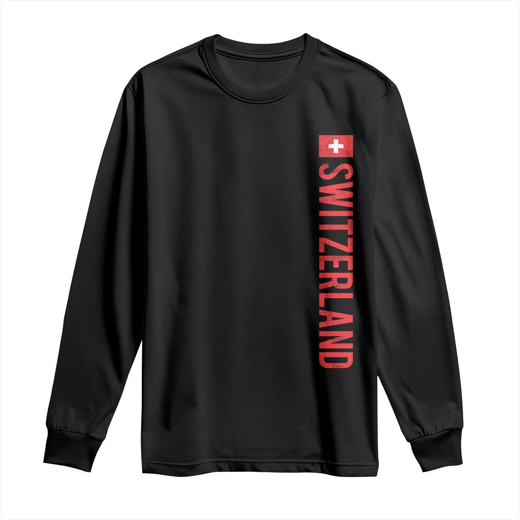 Switzerland Heritage Vintage Swiss Flag Schweiz Long Sleeve Shirt