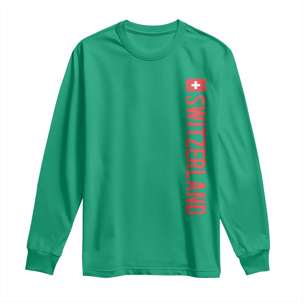 Switzerland Heritage Vintage Swiss Flag Schweiz Long Sleeve Shirt