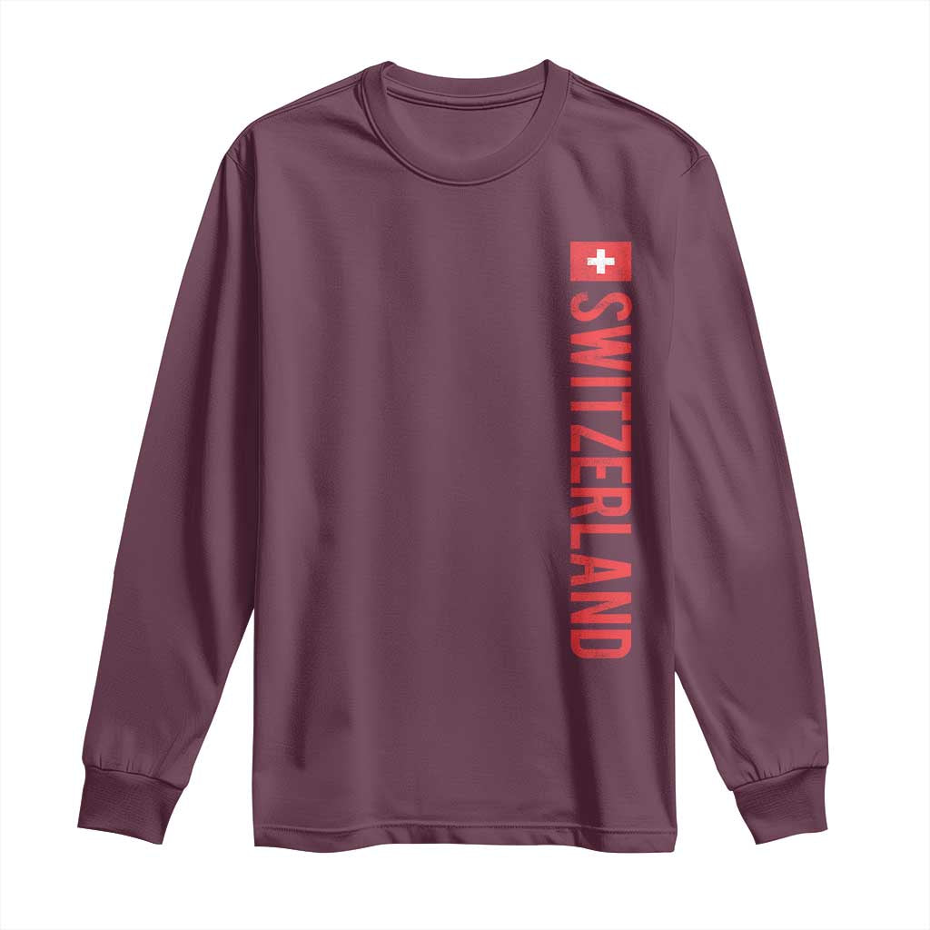 Switzerland Heritage Vintage Swiss Flag Schweiz Long Sleeve Shirt