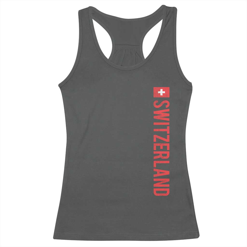 Switzerland Heritage Vintage Swiss Flag Schweiz Racerback Tank Top