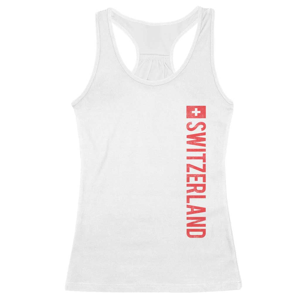 Switzerland Heritage Vintage Swiss Flag Schweiz Racerback Tank Top