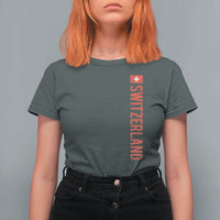 Switzerland Heritage Vintage Swiss Flag Schweiz T Shirt For Women