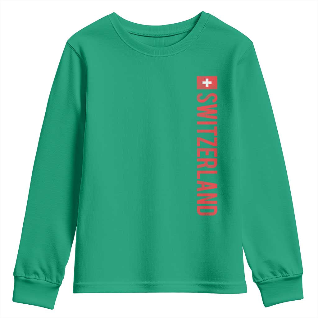 Switzerland Heritage Vintage Swiss Flag Schweiz Youth Sweatshirt