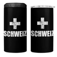 Schweiz Swiss German Vintage Cross Flag Switzerland Roots 4 in 1 Can Cooler Tumbler