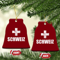 Schweiz Swiss German Vintage Cross Flag Switzerland Roots Ceramic Ornament