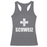 Schweiz Swiss German Vintage Cross Flag Switzerland Roots Racerback Tank Top