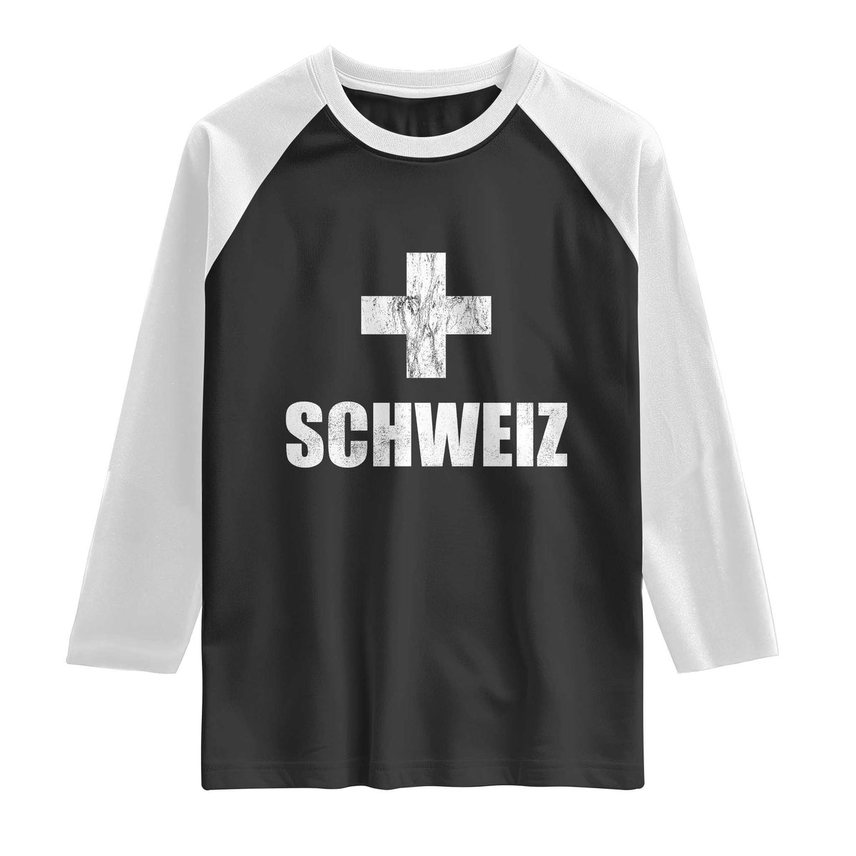 Schweiz Swiss German Vintage Cross Flag Switzerland Roots Raglan Shirt