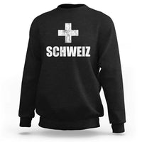 Schweiz Swiss German Vintage Cross Flag Switzerland Roots Sweatshirt
