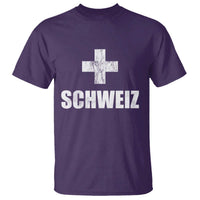 Schweiz Swiss German Vintage Cross Flag Switzerland Roots T Shirt