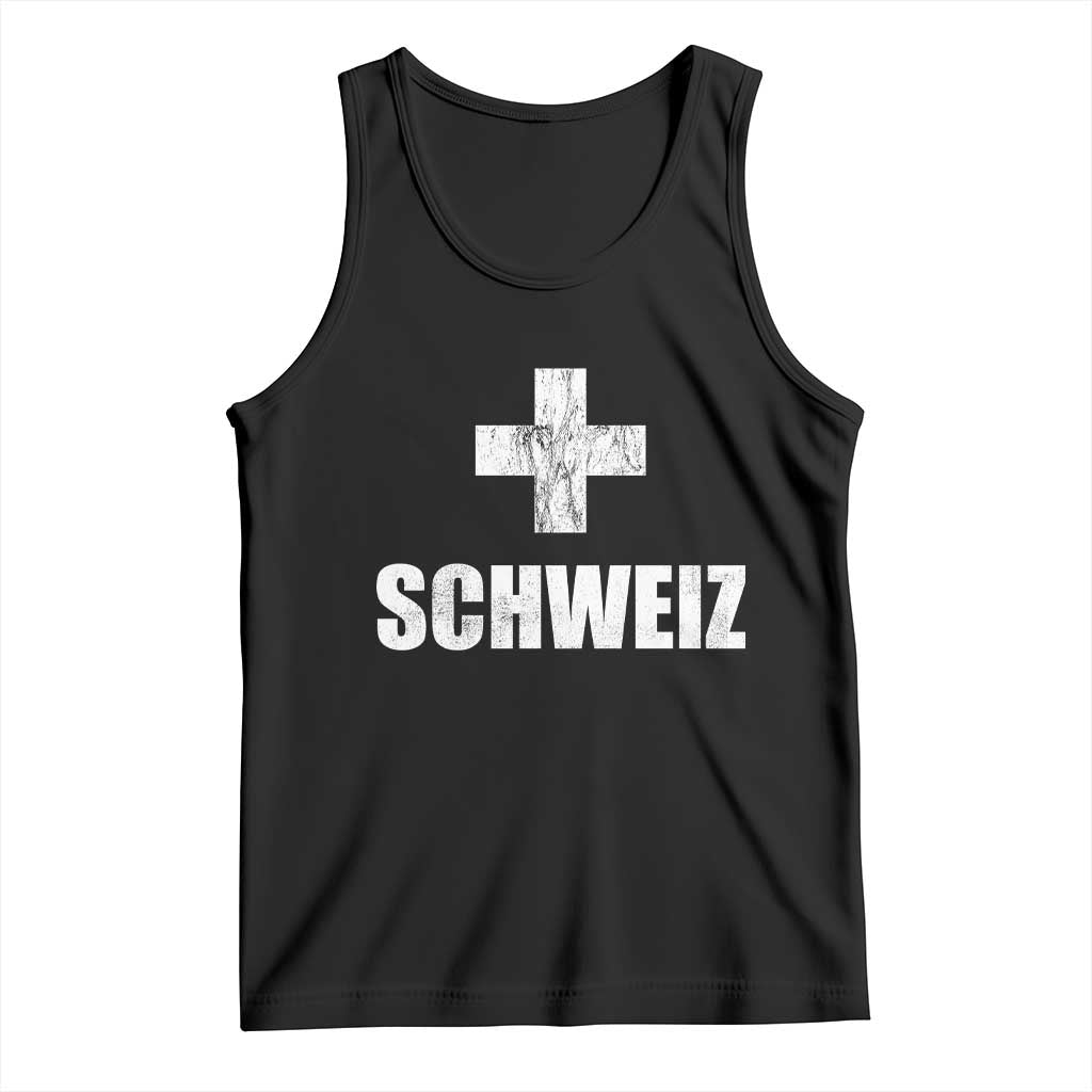 Schweiz Swiss German Vintage Cross Flag Switzerland Roots Tank Top