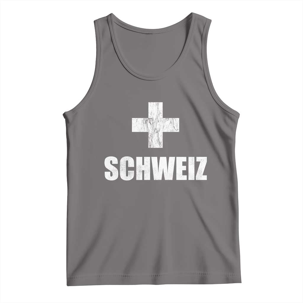 Schweiz Swiss German Vintage Cross Flag Switzerland Roots Tank Top