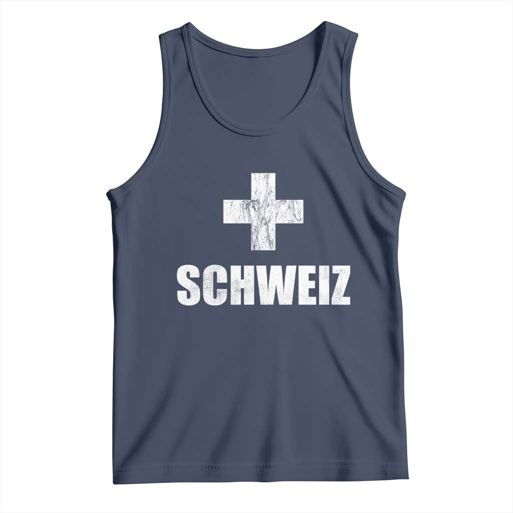 Schweiz Swiss German Vintage Cross Flag Switzerland Roots Tank Top