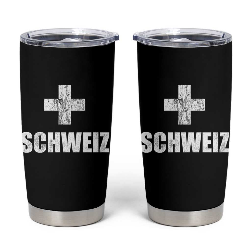 Schweiz Swiss German Vintage Cross Flag Switzerland Roots Tumbler Cup