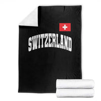 Switzerland Sports Throwback Design Throw Blanket Vintage Swiss Flag Soccer Jersey Style