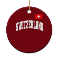 Switzerland Sports Throwback Design Ceramic Ornament Vintage Swiss Flag Soccer Jersey Style