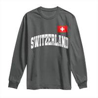 Switzerland Sports Throwback Design Long Sleeve Shirt Vintage Swiss Flag Soccer Jersey Style