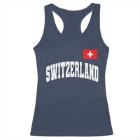 Switzerland Sports Throwback Design Racerback Tank Top Vintage Swiss Flag Soccer Jersey Style