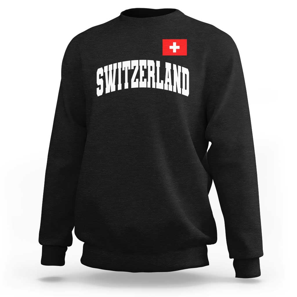 Switzerland Sports Throwback Design Sweatshirt Vintage Swiss Flag Soccer Jersey Style