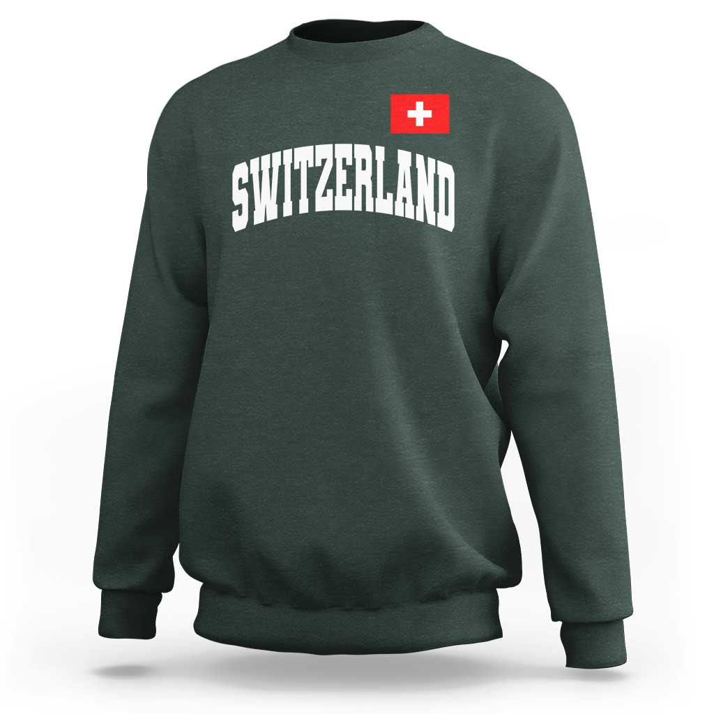 Switzerland Sports Throwback Design Sweatshirt Vintage Swiss Flag Soccer Jersey Style