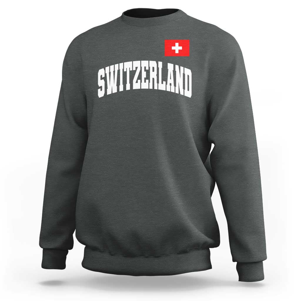Switzerland Sports Throwback Design Sweatshirt Vintage Swiss Flag Soccer Jersey Style