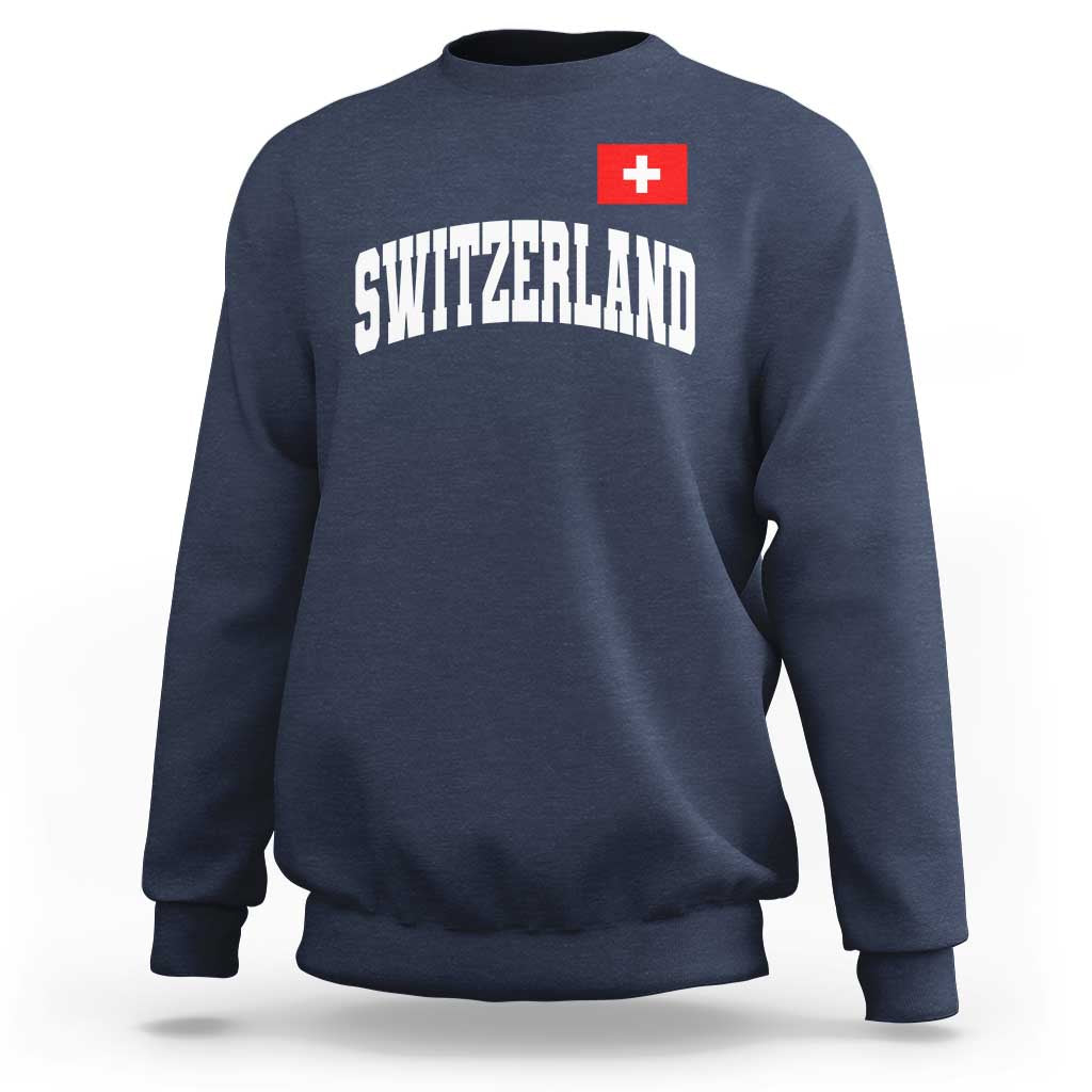 Switzerland Sports Throwback Design Sweatshirt Vintage Swiss Flag Soccer Jersey Style