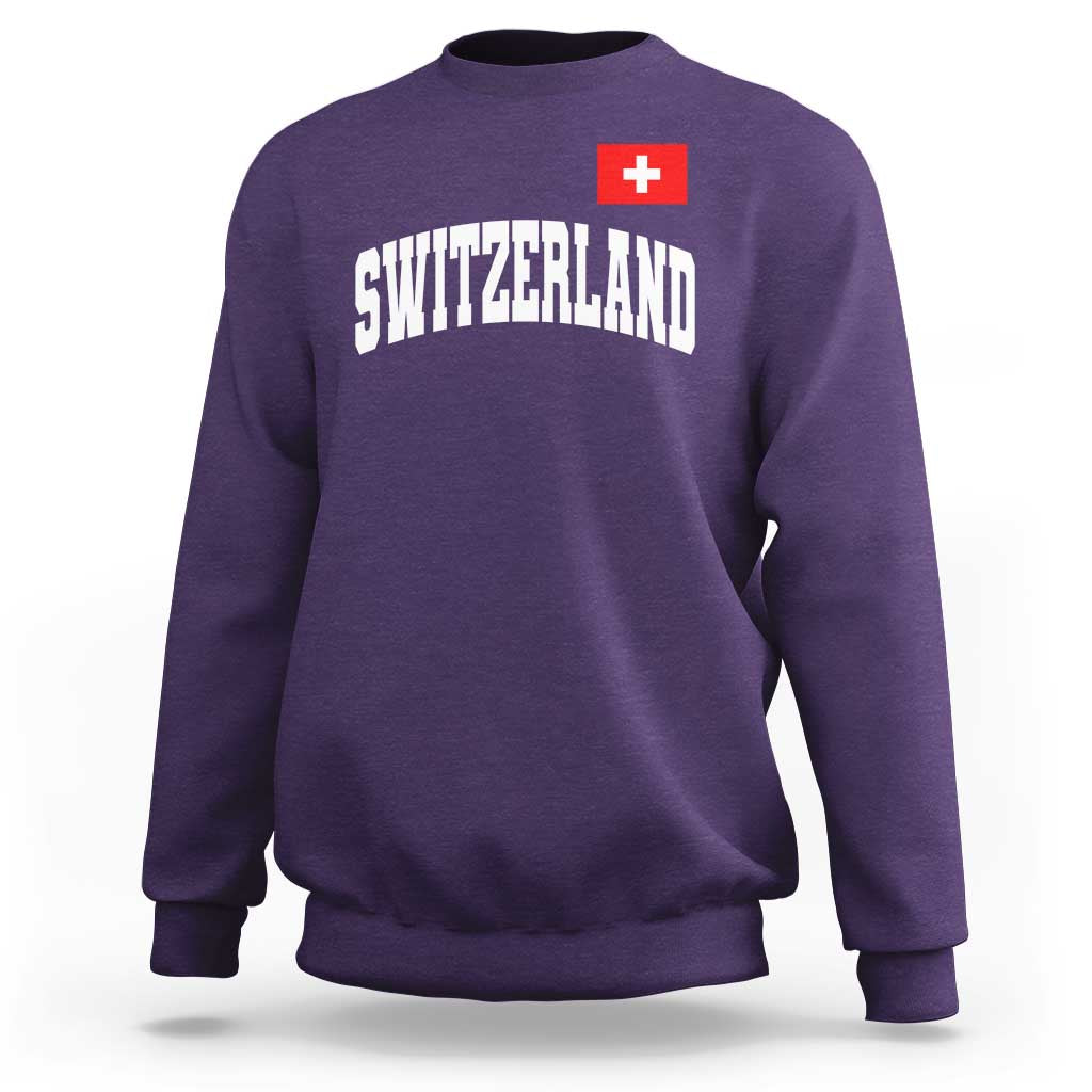 Switzerland Sports Throwback Design Sweatshirt Vintage Swiss Flag Soccer Jersey Style