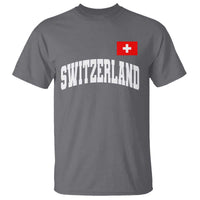 Switzerland Sports Throwback Design T Shirt Vintage Swiss Flag Soccer Jersey Style