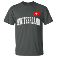 Switzerland Sports Throwback Design T Shirt Vintage Swiss Flag Soccer Jersey Style