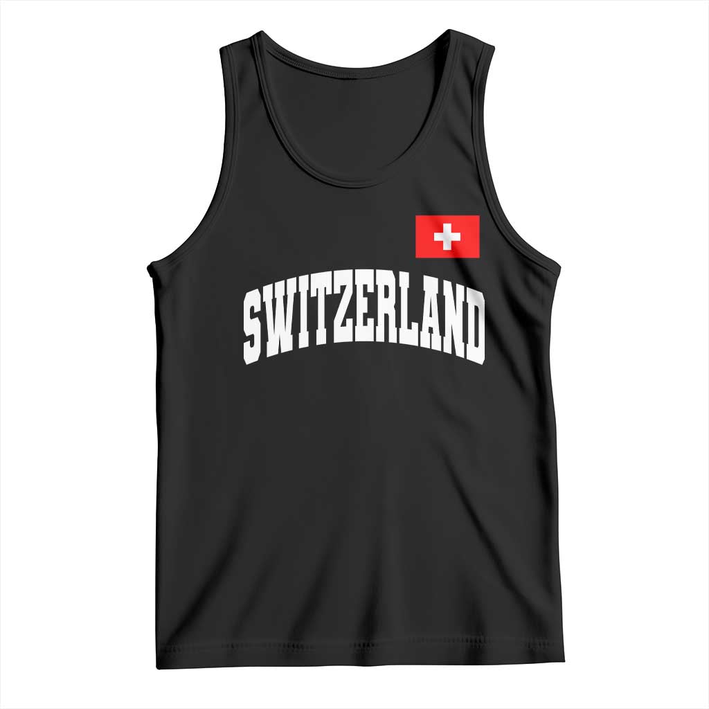 Switzerland Sports Throwback Design Tank Top Vintage Swiss Flag Soccer Jersey Style