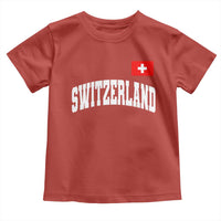 Switzerland Sports Throwback Design Toddler T Shirt Vintage Swiss Flag Soccer Jersey Style