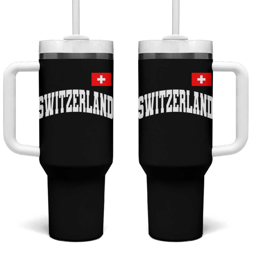 Switzerland Sports Throwback Design Tumbler With Handle Vintage Swiss Flag Soccer Jersey Style