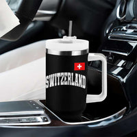 Switzerland Sports Throwback Design Tumbler With Handle Vintage Swiss Flag Soccer Jersey Style