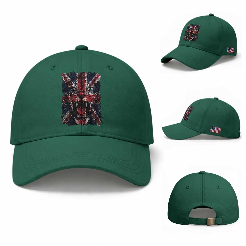Union Jack Flag Lion Face UK British Great Britain Baseball Cap
