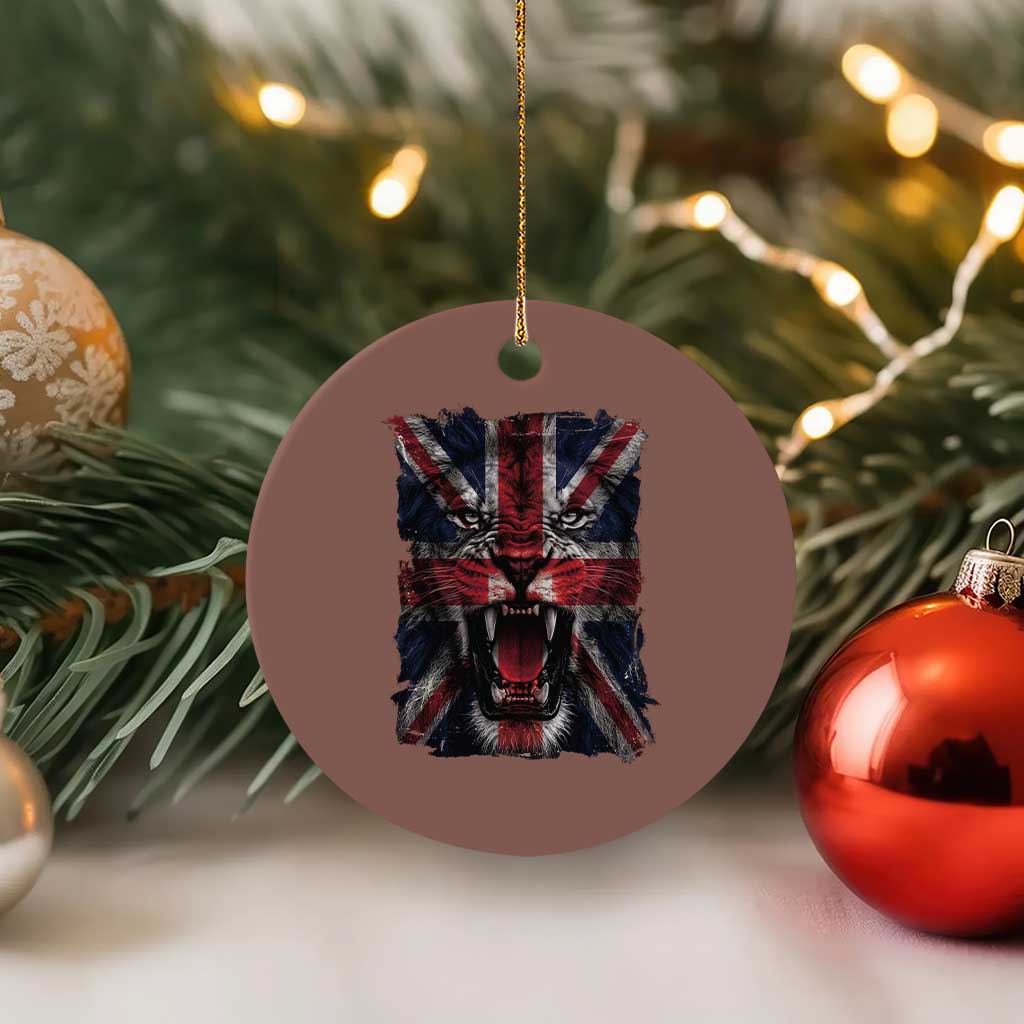 Union Jack Flag Lion Face UK British Great Britain Ceramic Ornament