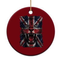 Union Jack Flag Lion Face UK British Great Britain Ceramic Ornament