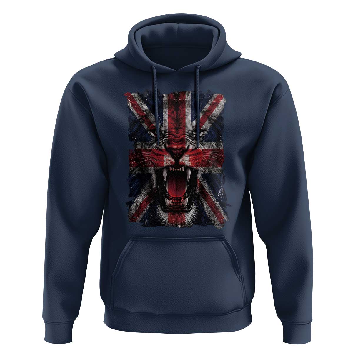 Union Jack Flag Lion Face UK British Great Britain Hoodie