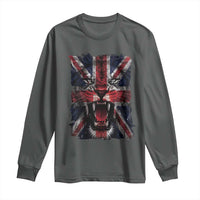 Union Jack Flag Lion Face UK British Great Britain Long Sleeve Shirt