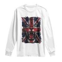 Union Jack Flag Lion Face UK British Great Britain Long Sleeve Shirt