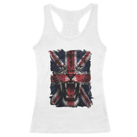 Union Jack Flag Lion Face UK British Great Britain Racerback Tank Top
