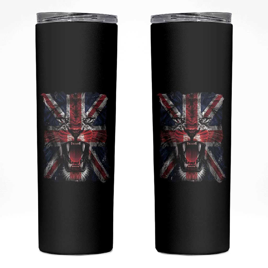 Union Jack Flag Lion Face UK British Great Britain Skinny Tumbler