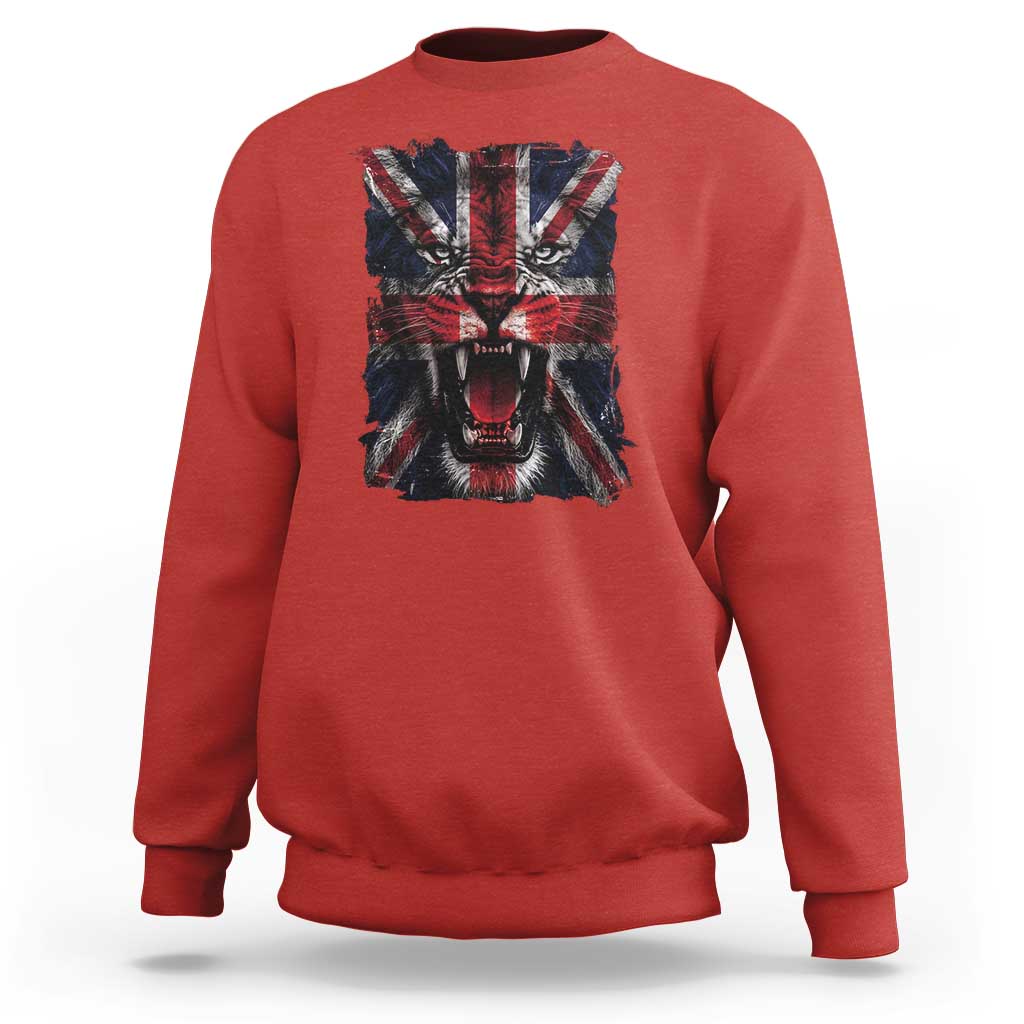 Union Jack Flag Lion Face UK British Great Britain Sweatshirt