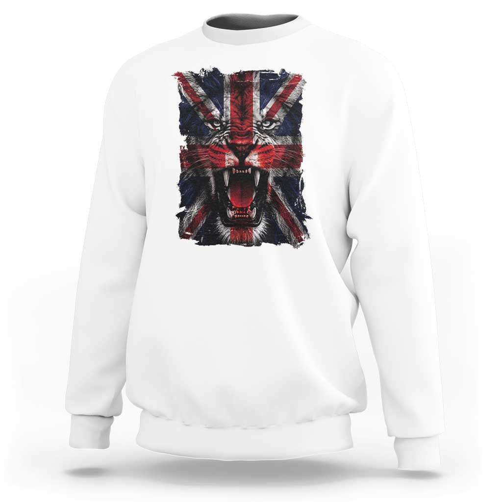 Union Jack Flag Lion Face UK British Great Britain Sweatshirt