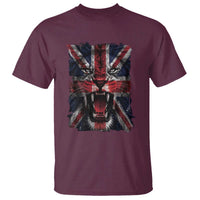 Union Jack Flag Lion Face UK British Great Britain T Shirt