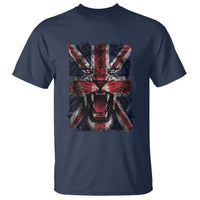 Union Jack Flag Lion Face UK British Great Britain T Shirt