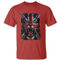Union Jack Flag Lion Face UK British Great Britain T Shirt
